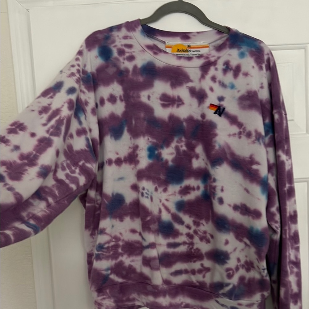 Aviator Nation Purple Tie-Dye Sweatshirt